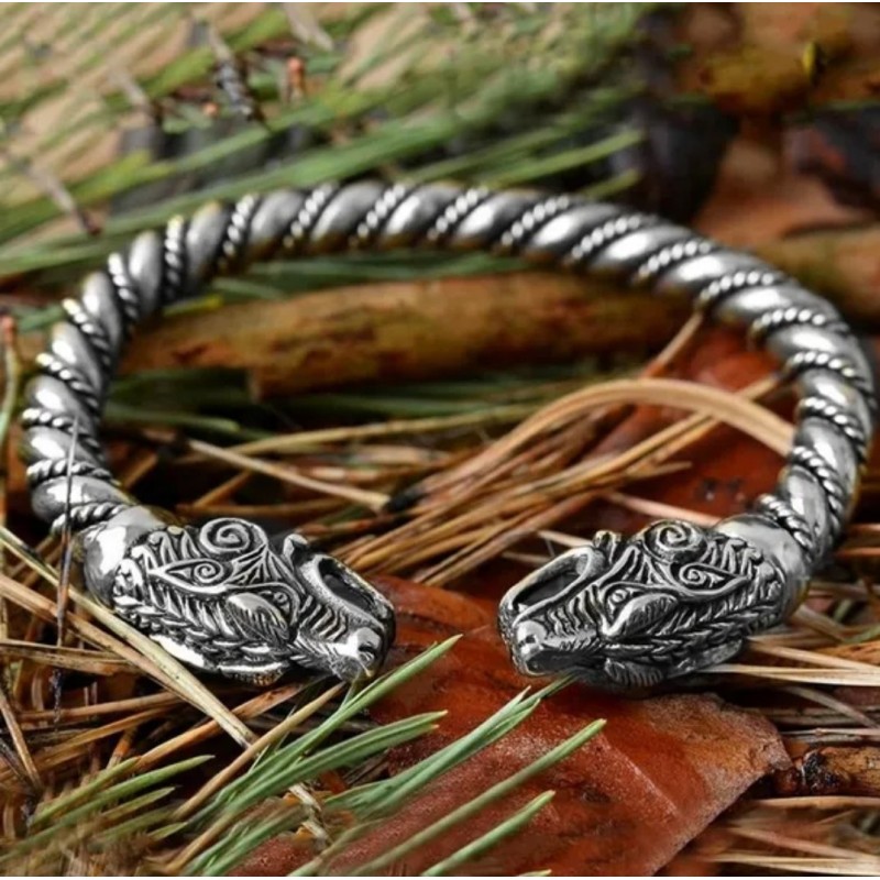Spangen - Armband Alt - Silberfarben  Drachenkopf