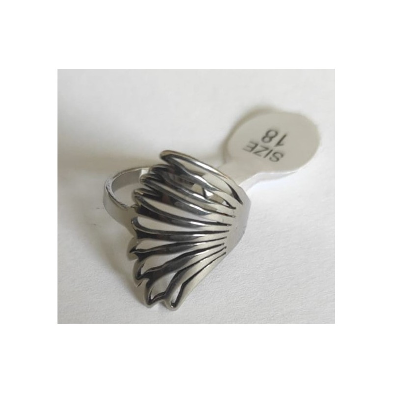 Edelstahl Ring mit halbseitigem Ornament