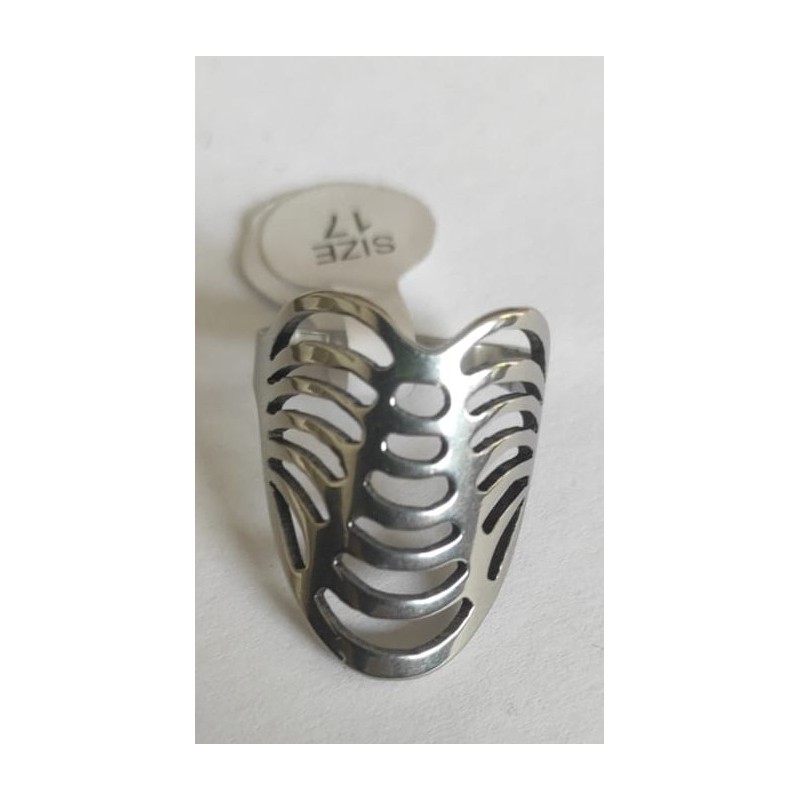 Edelstahl Ring, ovales Ornament